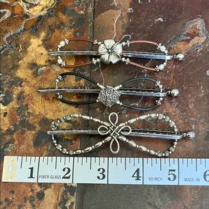 Lilla Rose Elegant Silver and Black Hair Clips Set of Three, one price for all